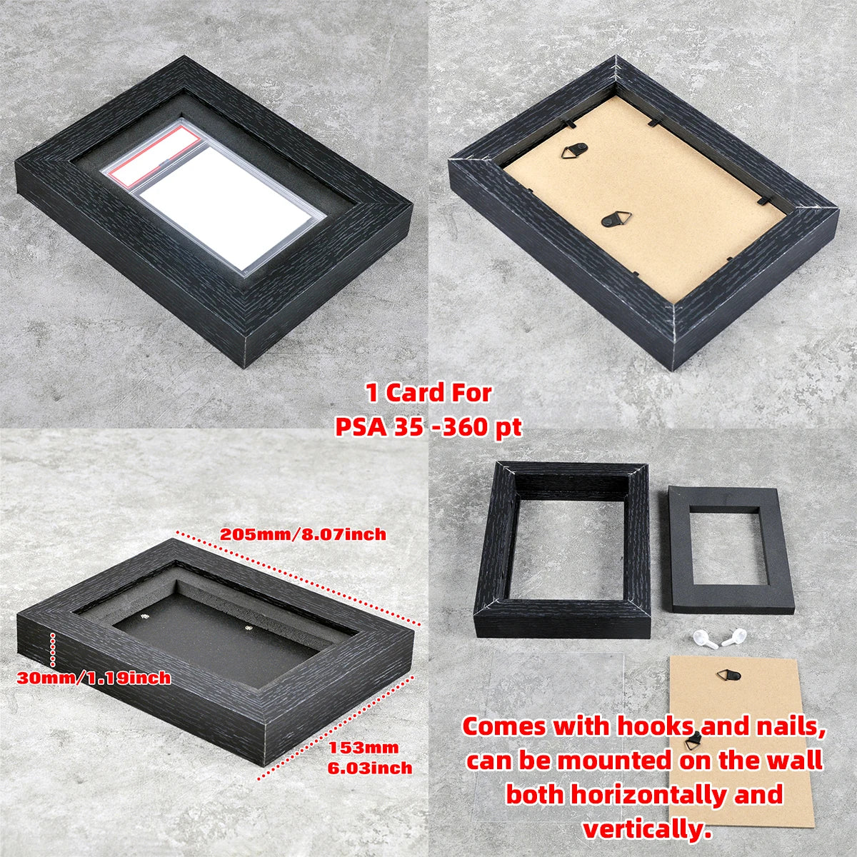 Graded Card Wall Mount Display Frame (35–130PT)