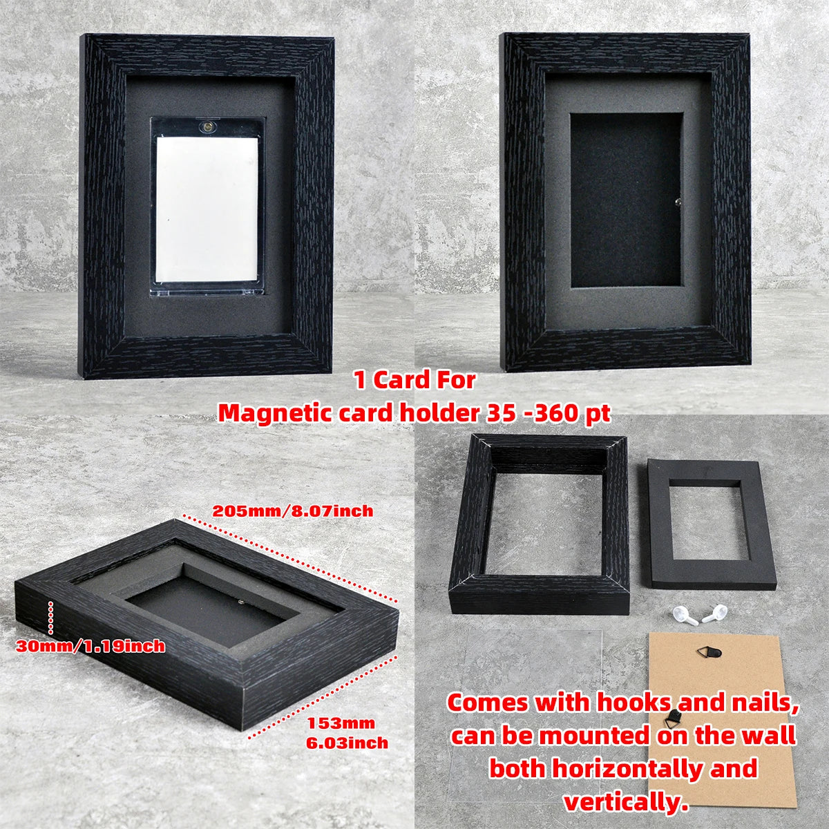 Graded Card Wall Mount Display Frame (35–130PT)