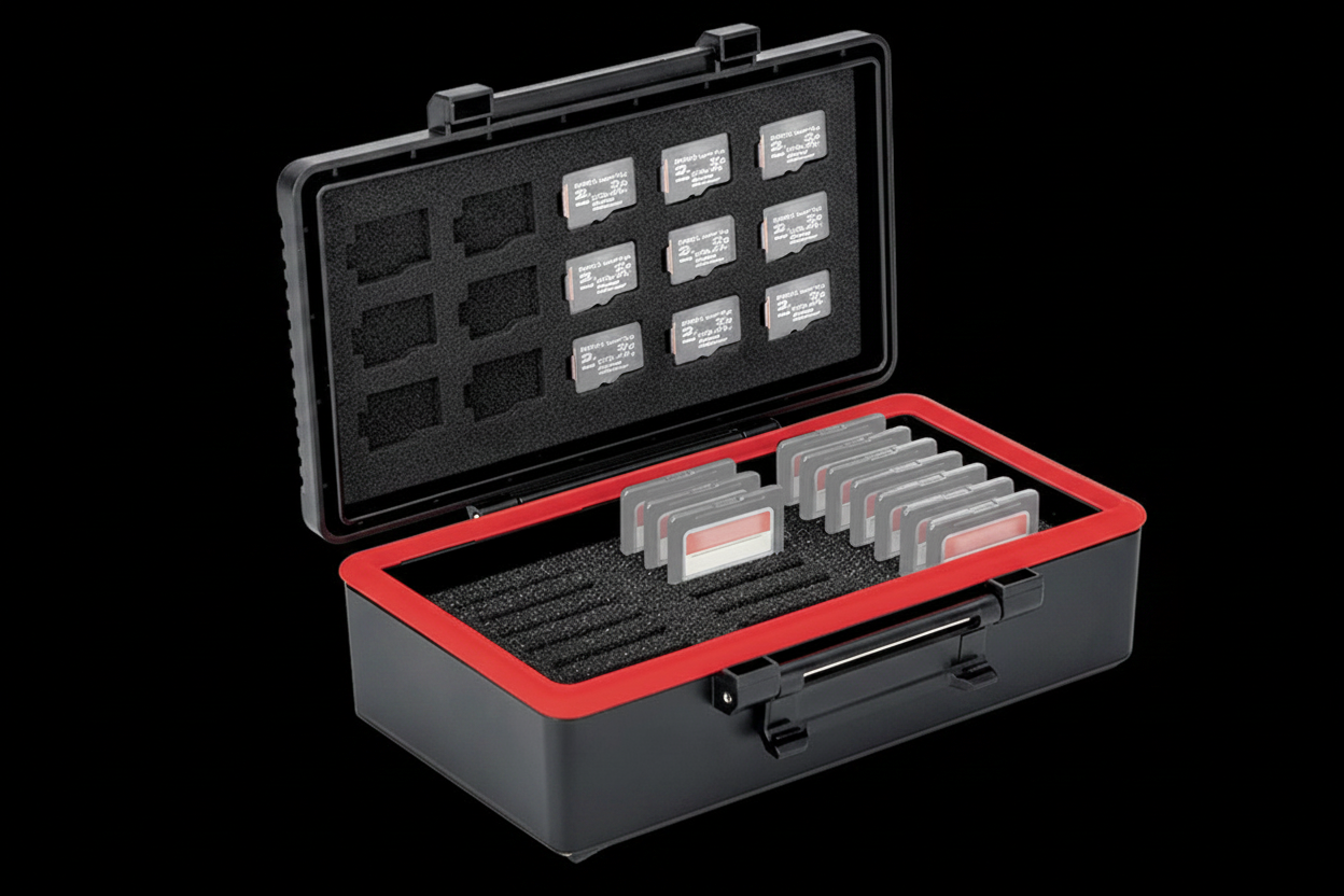 Multi-Slot Memory Card Case - Black Background